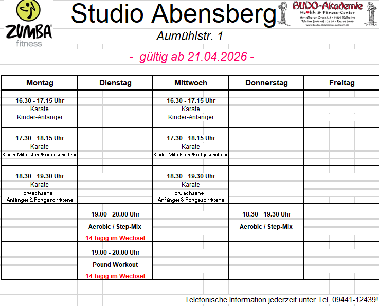 2026 05 15 10 31 23 Stundenplan Abensberg ab April 2026.xls Kompatibilitätsmodus Excel