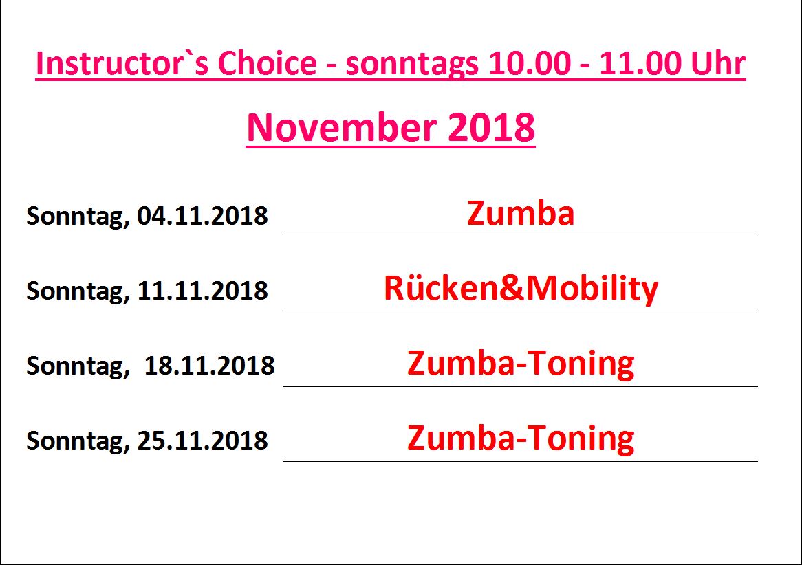 IC Monatsliste Sonntags November 2018