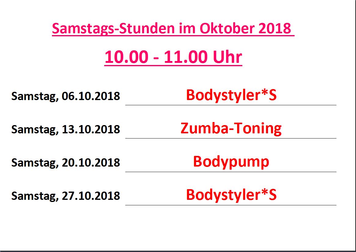 IC Samstags Oktober 2018
